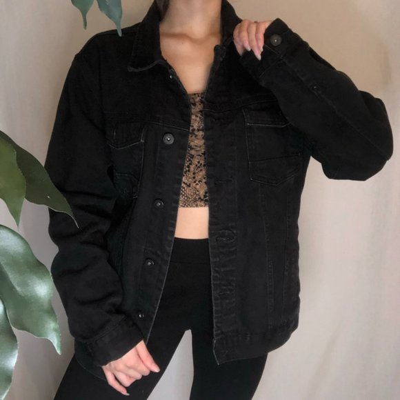 Black Denim Unisex Jacket - Picture 5 of 12